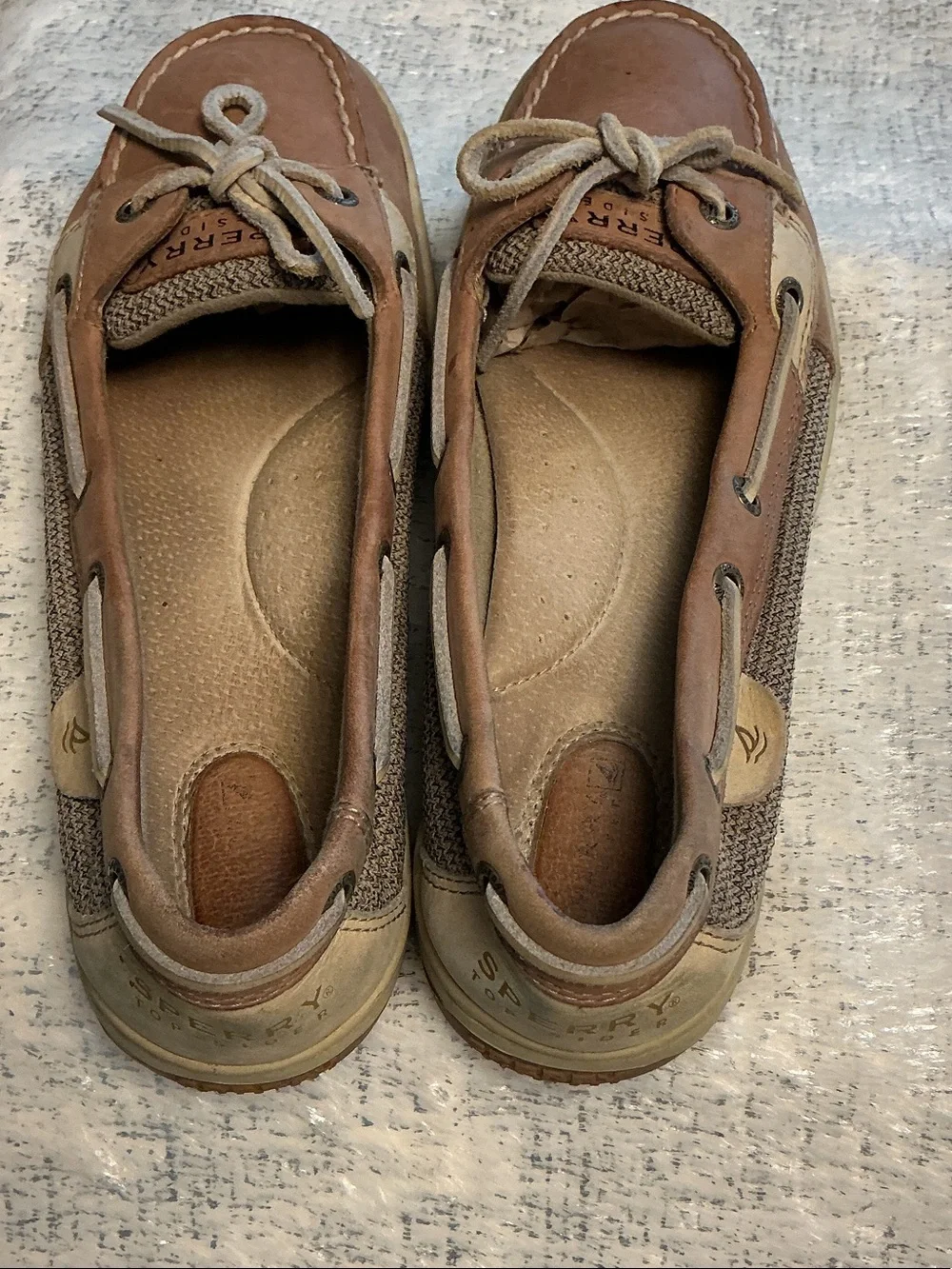 Sperry Tan & Beige Leather Moccasin Flats